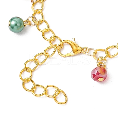 Christmas Alloy Enamel Charm Bracelets BJEW-JB12076-01-1