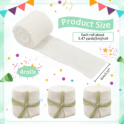 5M Cotton Frayed Ribbons OCOR-WH0045-09C-1