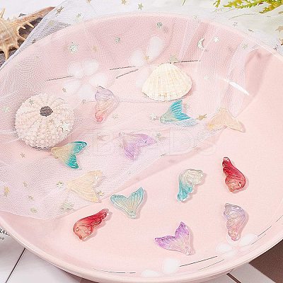 Transparent Spray Painted Glass Pendants GLAA-GA0001-03-1