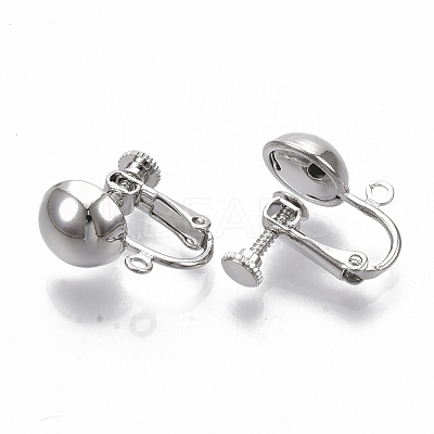Brass Screw On Clip Earring Converter X-KK-T051-43P-NF-1