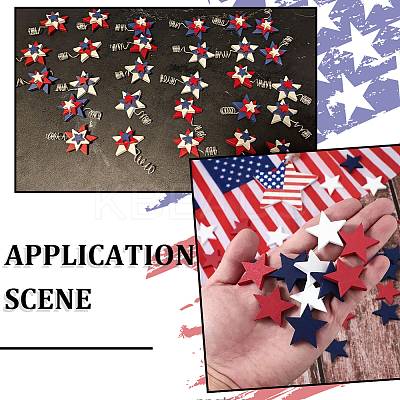 240Pcs Wooden Five-pointed Stars Display Decoration DIY-SP0004-01-1
