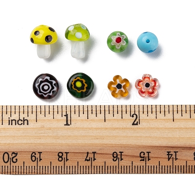 50Pcs 4 Style Handmade Lampwork Beads LAMP-FS0001-06-1