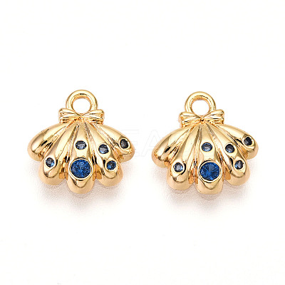 Brass Micro Pave Cubic Zirconia Charms KK-N261-98G-1