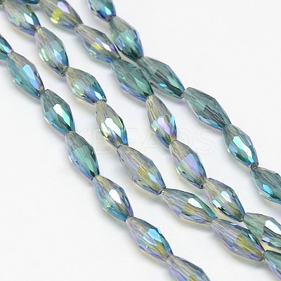 Electroplate Crystal Glass Rice Beads Strands EGLA-F042-A13-1