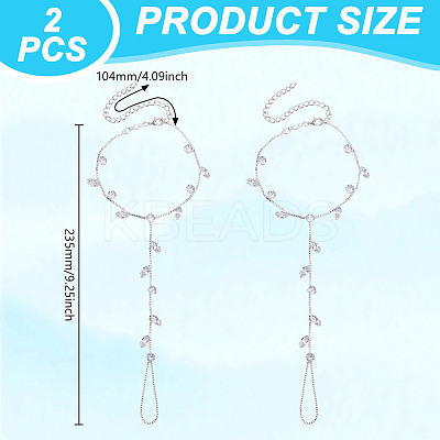 2Pcs Alloy Curb Chains Anklets AJEW-GA0007-85S-1