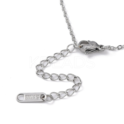 Non-Tarnish Hollow Heart 304 Stainless Steel Pendant Necklaces NJEW-C033-01A-P-1