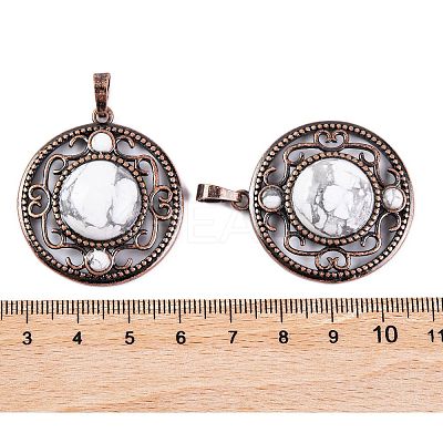 Natural Howlite Pendants G-Q158-03-03-1