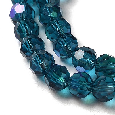 Electroplate Transparent Glass Beads Strands EGLA-A035-T6mm-L12-1