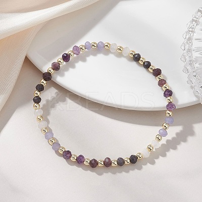 Dyed Natural Malaysia Jade & Synthetic Hematite Beaded Stretch Bracelets for Women BJEW-JB13069-04-1