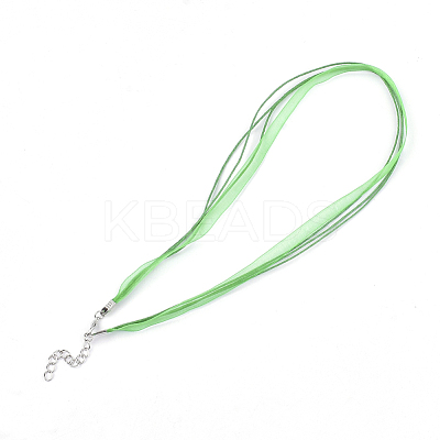 Waxed Cord and Organza Ribbon Necklace Making NCOR-T002-239-1