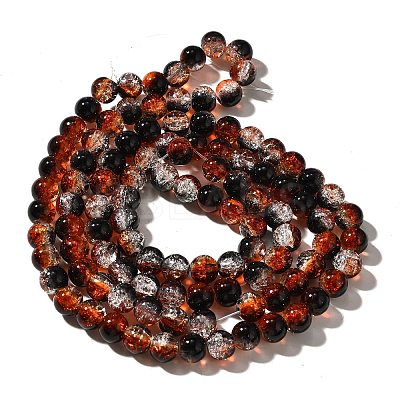 Crackle Glass Beads Strands X1-CCG-C002-8mm-02-1
