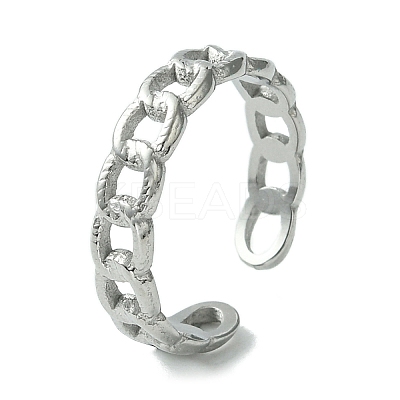 Non-Tarnish 304 Stainless Steel Open Cuff Ring RJEW-L110-031P-1