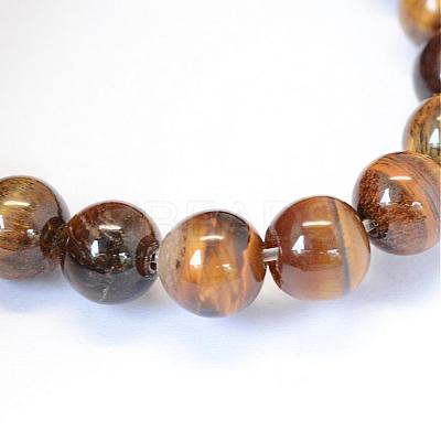 Grade AB Natural Tiger Eye Round Bead Strands G-E334-12mm-17-1