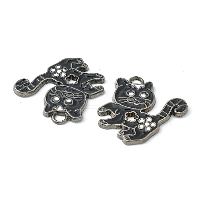 Alloy Enamel Kitten Pendants EA556Y-4-1