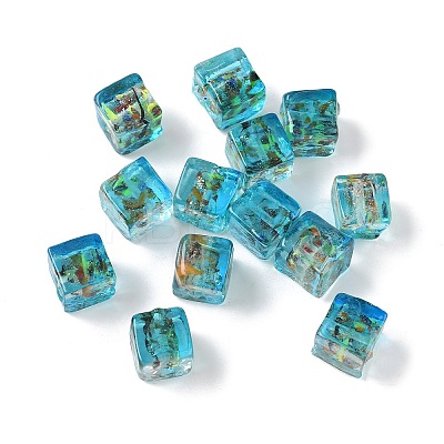 Baking Paint Handmade Gold Sand Lampwork Beads LAMP-P072-01B-04-1