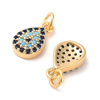 Brass Micro Pave Cubic Zirconia Pendants KK-B102-02G-1