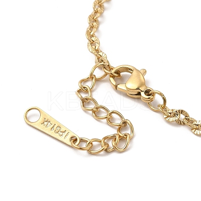 Ion Plating(IP) 304 Stainless Steel Round Beaded Link Bracelet with Oval Link Chains for Women BJEW-G667-09G-1