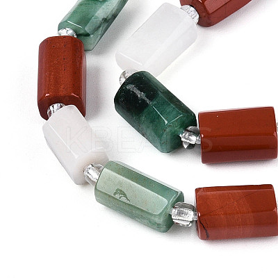Natural Fuchsite & Red Jasper & Rainbow Moonstone Beads Strands G-T144-15A-01-1