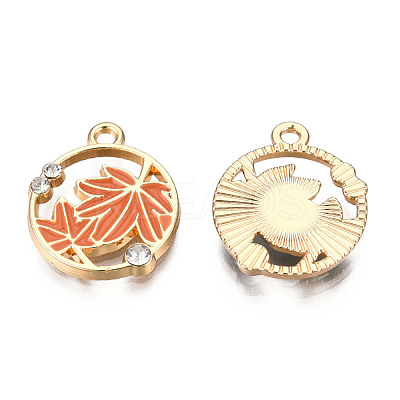 Autumn Theme Alloy Enamel Pendants ENAM-N048-010A-1