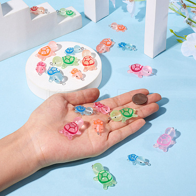 48Pcs 12 Styles Luminous Resin Pendants JACR-TA0001-02-1