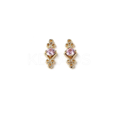 Brass Pave Cubic Zirconia Connector Charms PW-WG57330-02-1