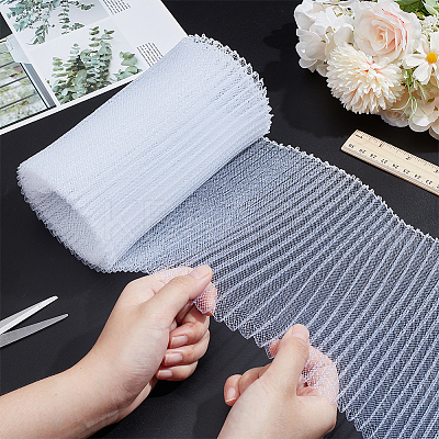 Plastic Wrinkle Mesh Fabric for Dress Headwear Accessories DIY-WH0588-16B-1