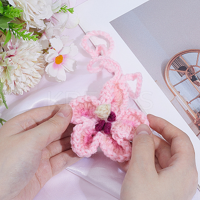 Handmade Polyester Flower Pendant Decorations HJEW-WH20020-011C-1