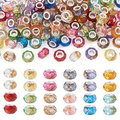 84Pcs 12 Colors Transparent Resin Rondelle European Beads RESI-TA0004-73-1