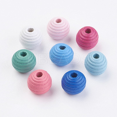 Natural Maple Wood Beehive Beads X-WOOD-Q030-48-1