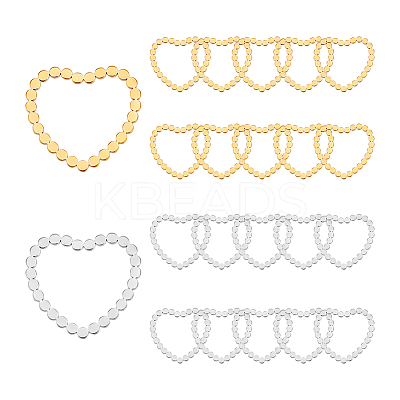 40Pcs 2 Colors 201 Stainless Steel Linking Rings STAS-UN0062-08-1