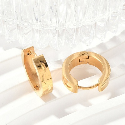 304 Stainless Steel Polishing Effect Hoop Earrings EJEW-M001-32G-1