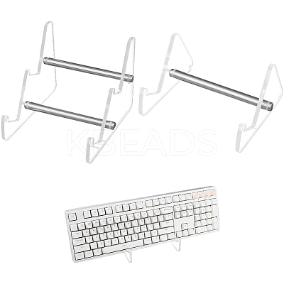 2Pcs 2 Style Acrylic Keyboard Display Stands with Platinum Plated Iron Supports ODIS-CP0001-13-1