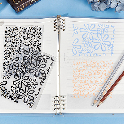 2Pcs 2 Styles Plastic Embossing Folders DIY-CP0008-85B-1