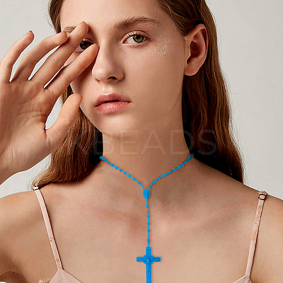 Luminous Plastic Pendant Necklaces NJEW-DC0001-06C-1