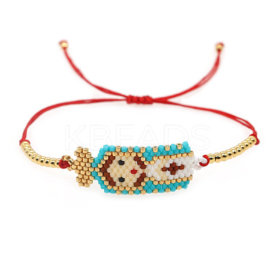 Nepal Ethnic Style Glass Seed Beaded Braided Bead Bracelets FY9516-1-1