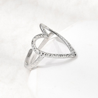 5Pcs 304 Stainless Steel Open Cuff Rings for Women RJEW-K313-12P-1
