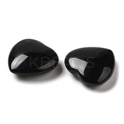 Natural Dyed & Heated Black Agate Healing Stones G-G020-01L-1