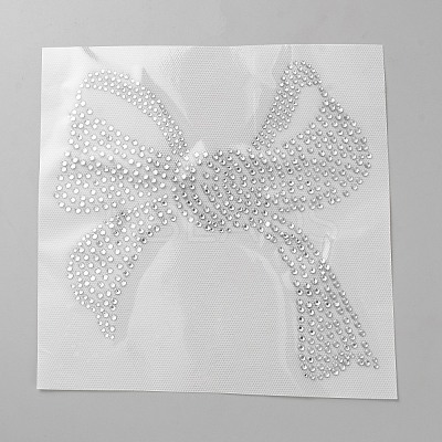 Bowknot Glass Hotfix Rhinestone DIY-WH0661-23-1