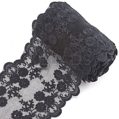 5 Yards Milk Fiber Embroidery Lace Trim Ribbon OCOR-GF0005-14A-1