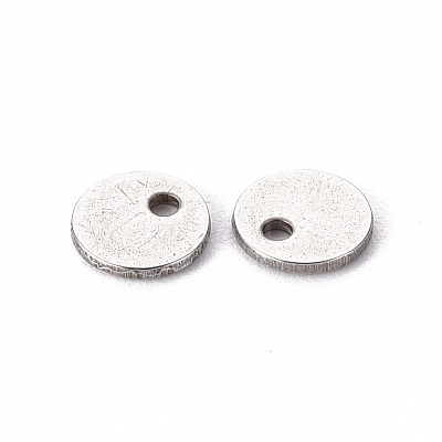 Non-Tarnish 201 Stainless Steel Stamping Blank Tag Pendants STAS-T058-6mm-P-1