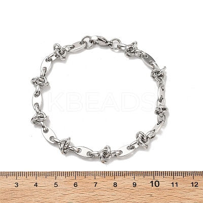 304 Stainless Steel Oval Link Bracelets for Men Women BJEW-V007-02P-1