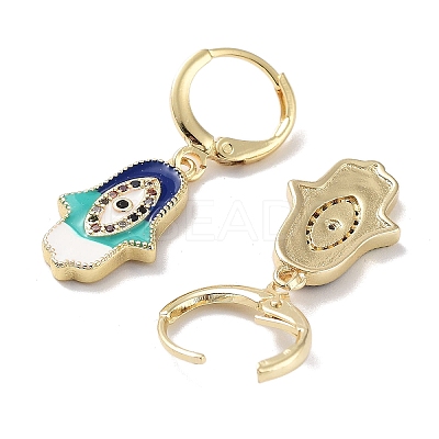Real 18K Gold Plated Brass Dangle Leverback Earrings EJEW-L269-014G-01-1