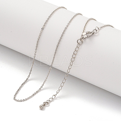 Brass Cable Chain Necklaces for Women NJEW-G084-15P-1