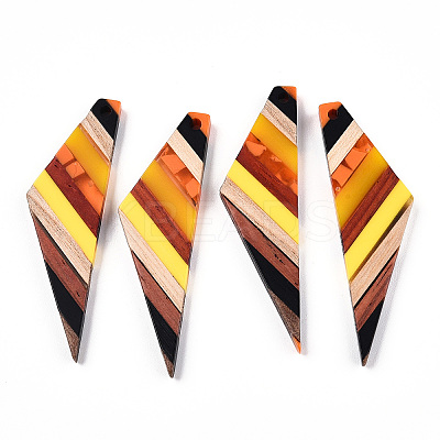 Transparent Resin & Walnut Wood Big Pendants LS-RESI-TAC0017-52-B01-1