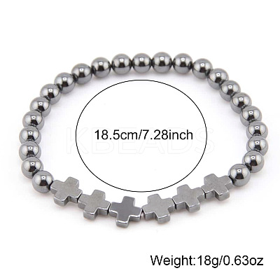 Aluminium & Magnesium Alloy Beads Stretch Bracelets for Men Women OO9310-1