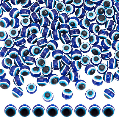 300Pcs Evil Eye Resin Beads RESI-HY0001-22-1