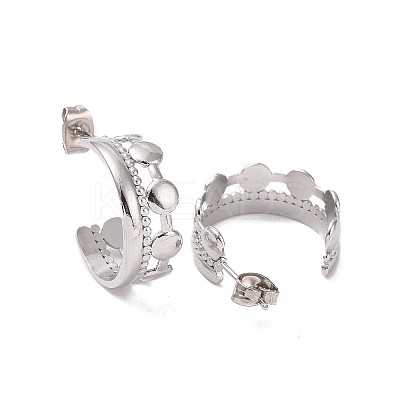 Non-Tarnish 304 Stainless Steel Flat Round Wrap Stud Earrings LS-EJEW-G326-04P-1