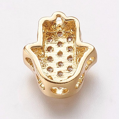 Brass Cubic Zirconia Beads LS-KK-P134-05G-1