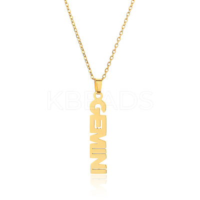 304 Stainless Steel Word Constellation Pendant Necklaces FS-WGAAB2A-01-1