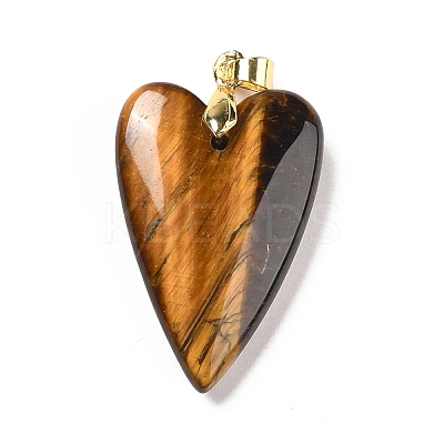Natural Tiger Eye Pendants G-E570-01G-07-1